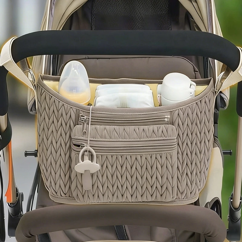 

Стильная подвесная сумка для детской коляски с несколькими секциями для бутылочек, подгузников и вещей, водостойкий полиэстер