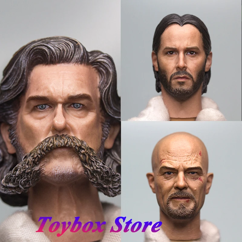 

1/6 Walter White keanu Reeves John Beard Ruth Delicate Head Sculpt Western Movie Classic Male Figure Model For 12" Male Body