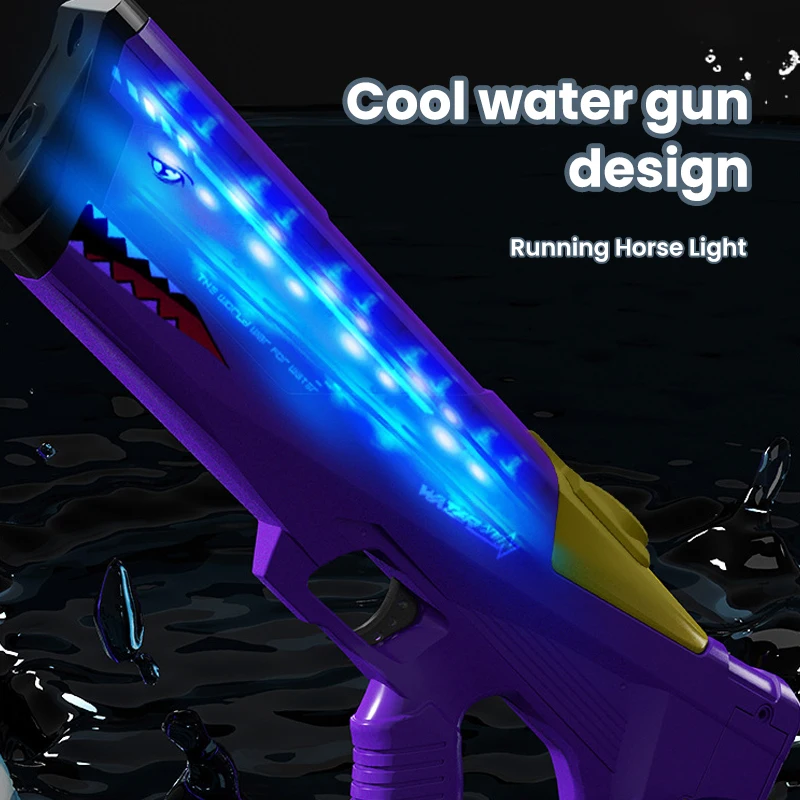 Summer Electric Water Gun Double Spray Fully Automatic Continuous Shooting Toy Gun Laser Large Capacity Water Playing Toy