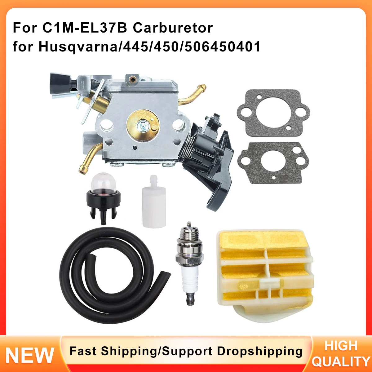 

Replacement Carburetor Kit C1M-EL37B for Husqvarna 445 450 Chainsaws - OEM 506450401
