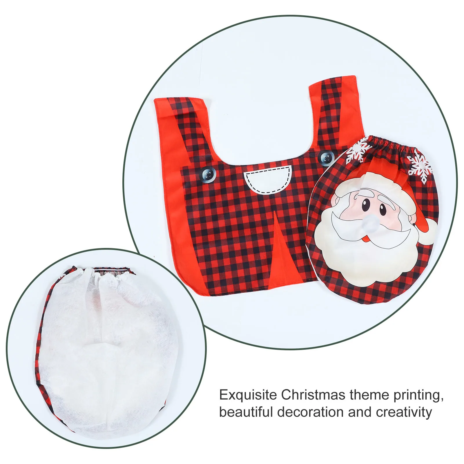 

1Set Toilet Seat Cover with Matching Mat Xmas Patterns Premium Non-Woven Washable Reusable Anti-Slip Toilet Floor Rug Holiday