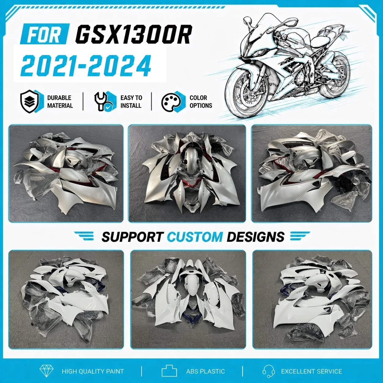 For Suzuki GSX1300R 2021-2025 Custom Paint Fairing Kit Motorcycle Injection GSX 1300R 21-25 Fairings Cover Panels New