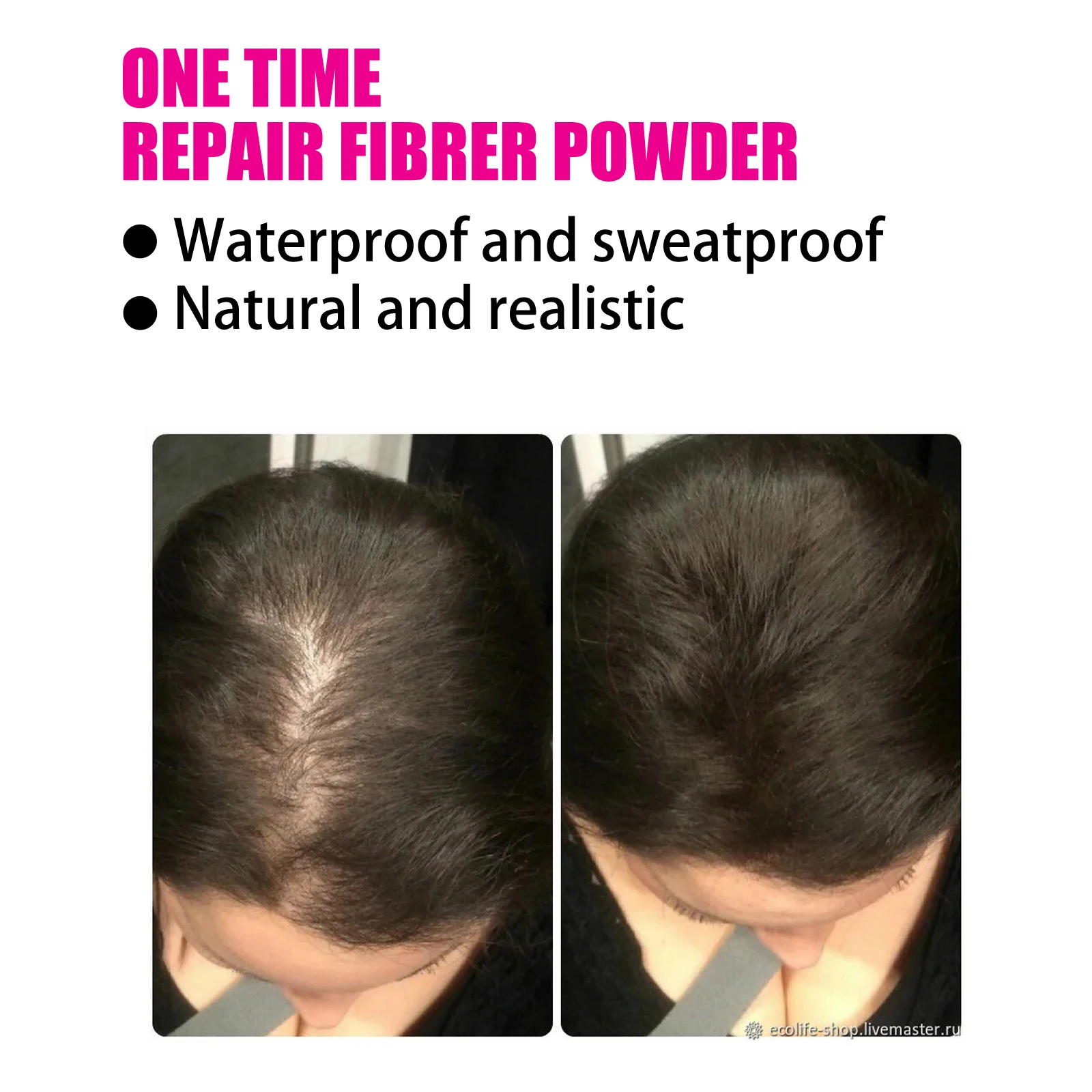 EELHOEdense hair fiber powder increases hair thickness and hair styling without washing or damaging the scalp.Plant fiber powder