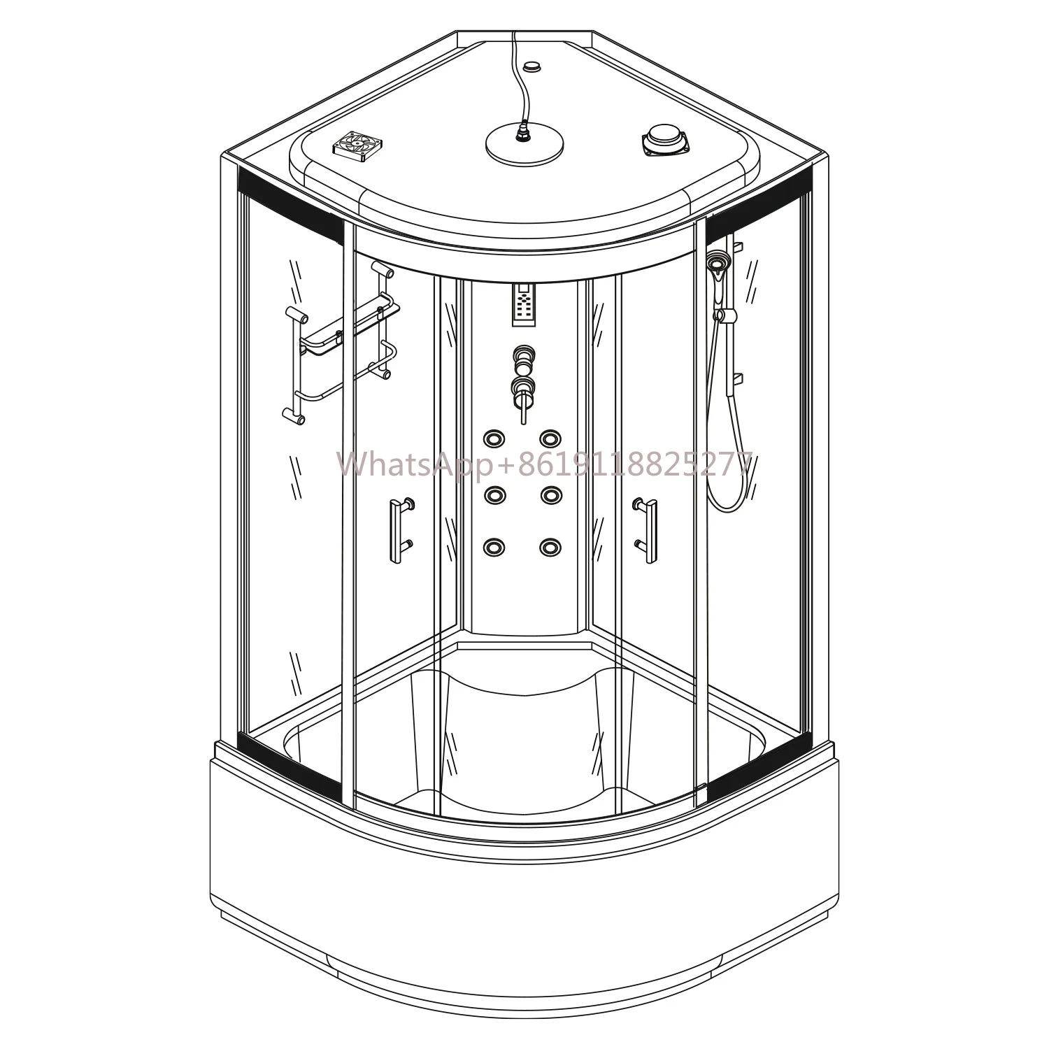 

Computer Control steam shower cabin for Bathroom Wall Corner massage Steam Showerr ooom Mult-Functional