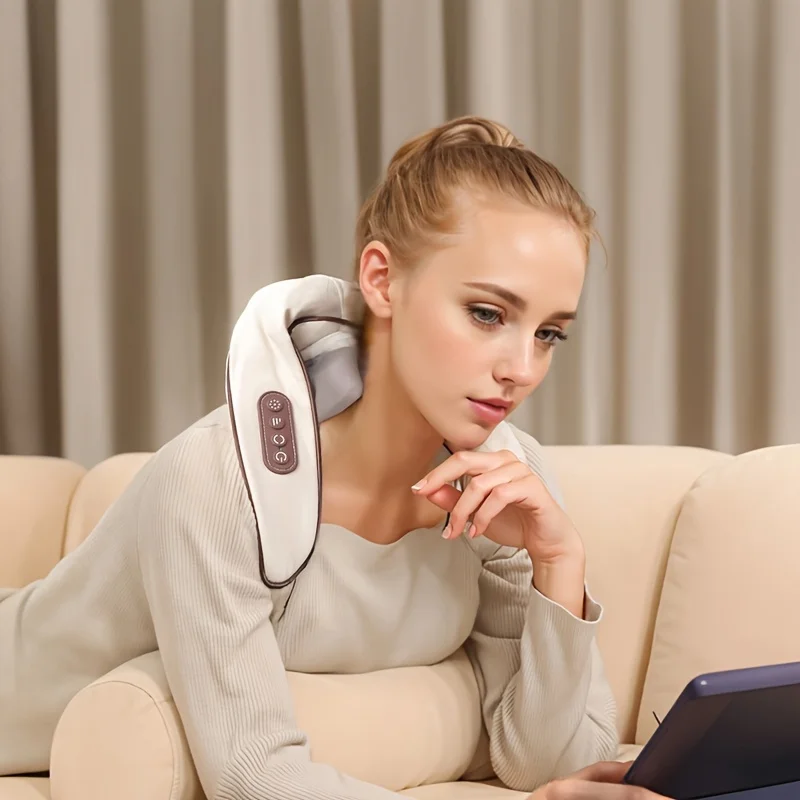 

Neck Massager With Heat - Neck and Shoulder Massagers For Pain Relief Deep Tissue 5D Simulate Human Hand Grasping and Kneading N