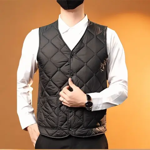 New Autumn Winter Vest Men Plus Velvet Thickened Cotton Warm Vest