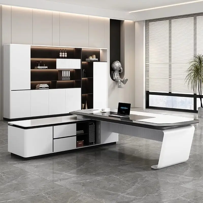 Simple and modern creative desk President table Large class desk manager table and chair combination