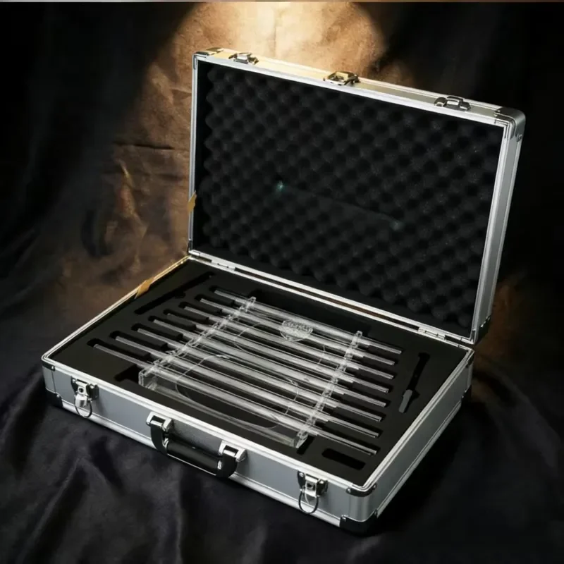STAR LIN KUP 432Hz Sound Healing Crystal Harp 8 Tubes Clear Quartz Chime Portable Percussion Instrument for Yoga Meditation