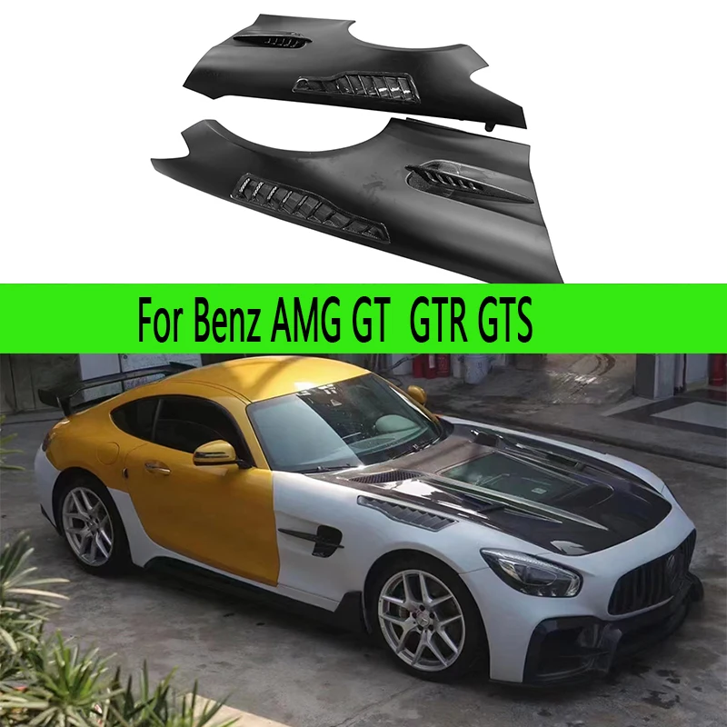 

For Mercedes Benz AMG GT GTR GTS Carbon Fiber Fender Car Front Bumper Side Fender Air Vent Covers Trims Parts