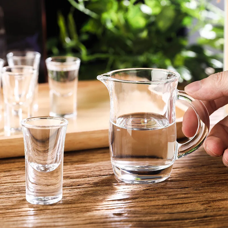 6PCs Glass Set Transparent 15ml Shot Glass Thickened Bottom Liquor Cup Bullet Cups One Mouth Small Cup Wine Drinkware Wholesale