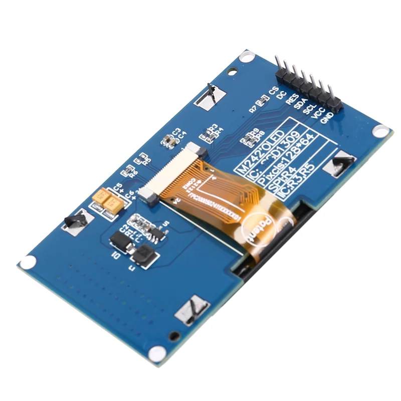 

B63B-2Pcs 2.42 Inch OLED Display LCD Screen Module 128X64 SPI/IIC Interface SSD1309 Display White