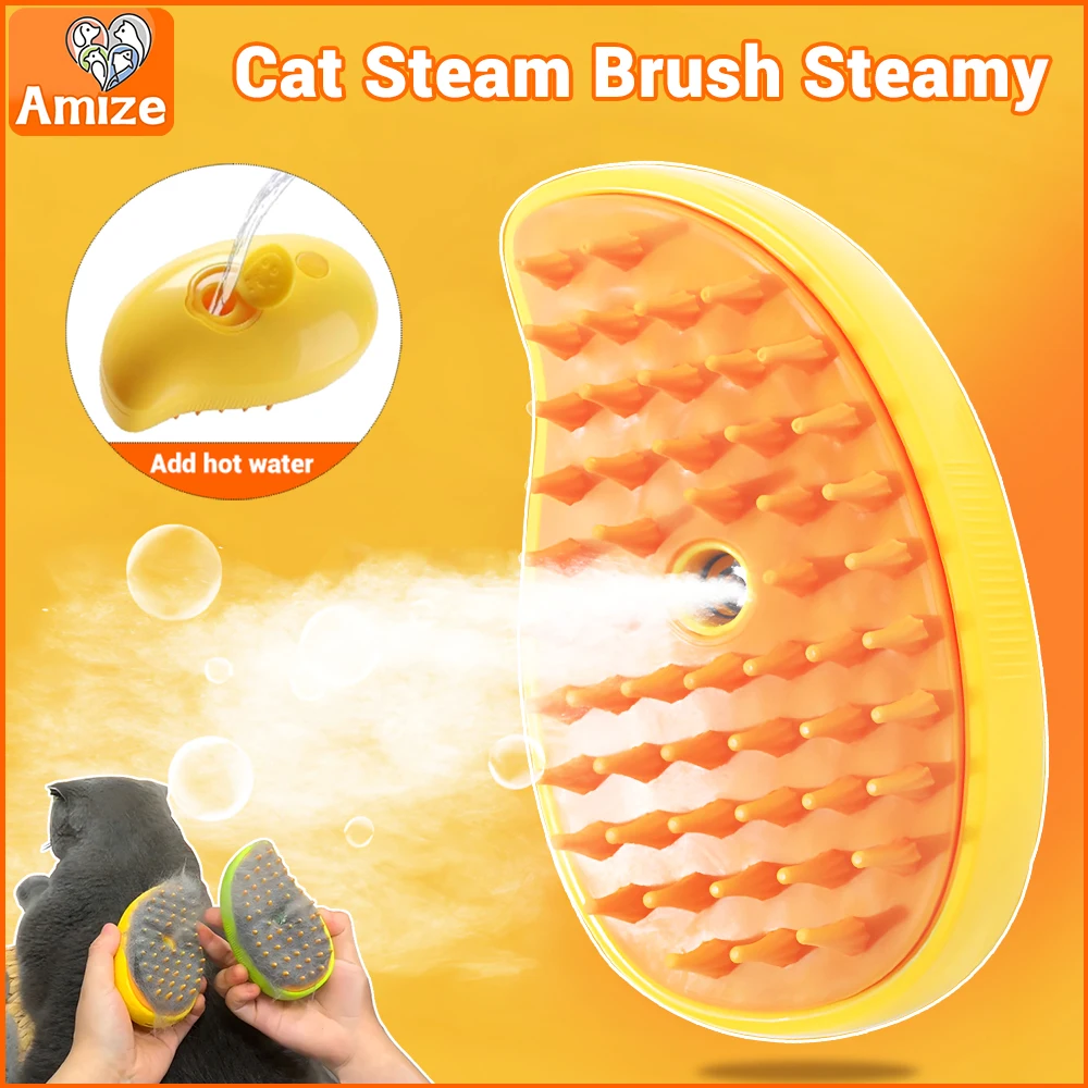 

Cat Dog Steamy Brush 3 in 1 Steam Brush Electric Sprayer Hair Removal Comb For Massage Pet Grooming Electric Sprays Massage Comb