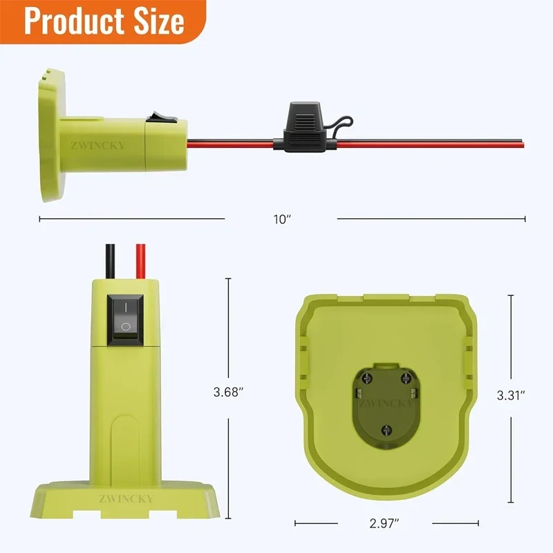 Power Wheel Adapter For Ryobi 18V Battery 12 Gauge Wire Power Convertor P102 P103 P104 P105 P107 Li-ion & Ni-CD Battery Adapter