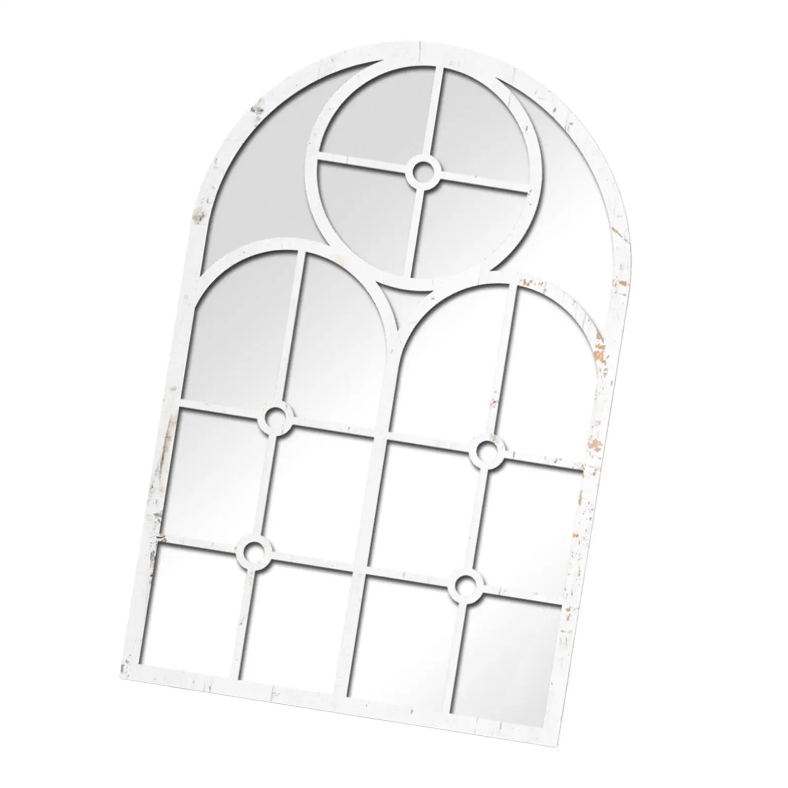 Arched Window Mirror Wall Decor Creative Modern Windowpane Arch Wall Mirror for Mantel Living Room Home Decor