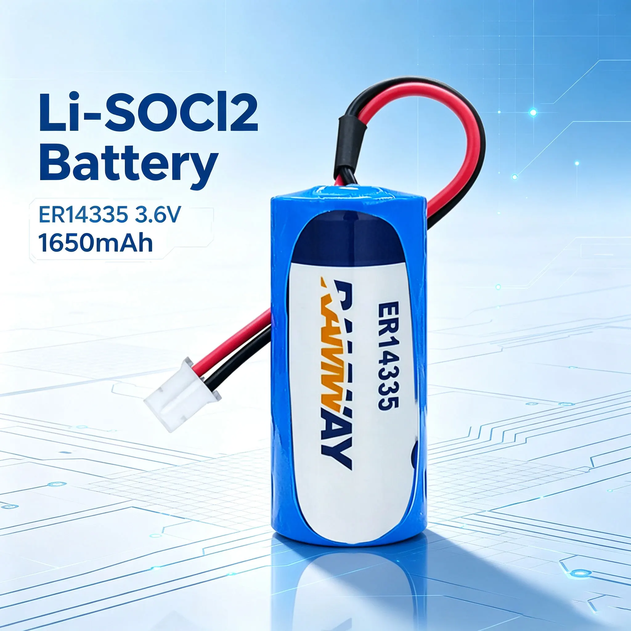 RAMWAY ER14335 3.6V Li-SOCl2 Battery Temperature and Humidity Collector, Servo Encoder, Wireless Monitor, Smoke Alarm