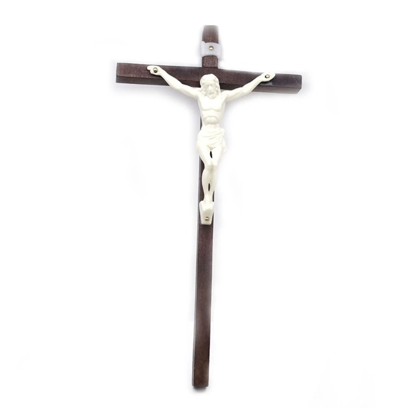 Wall Table Cross Solid Wooden Crucifix Hanging Cross with Jesus Decor Church Prayer Religious Wall Cross Catholic Gift