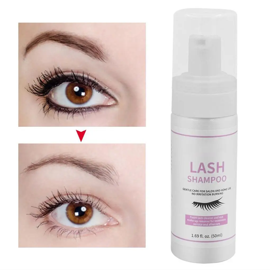 50ML Professional Eyelash Makeup Foaming Cleanser Mild Eyelash Extension Cleaning Foam