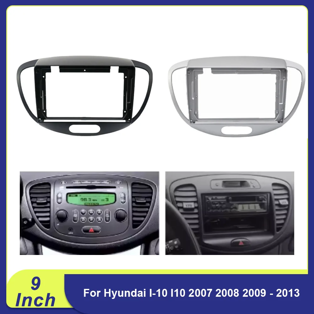 

Рамка для автомагнитолы 9 дюймов для Hyundai I-10 I10 2007-2013, установочный комплект для аудиосистемы, панель, кабель