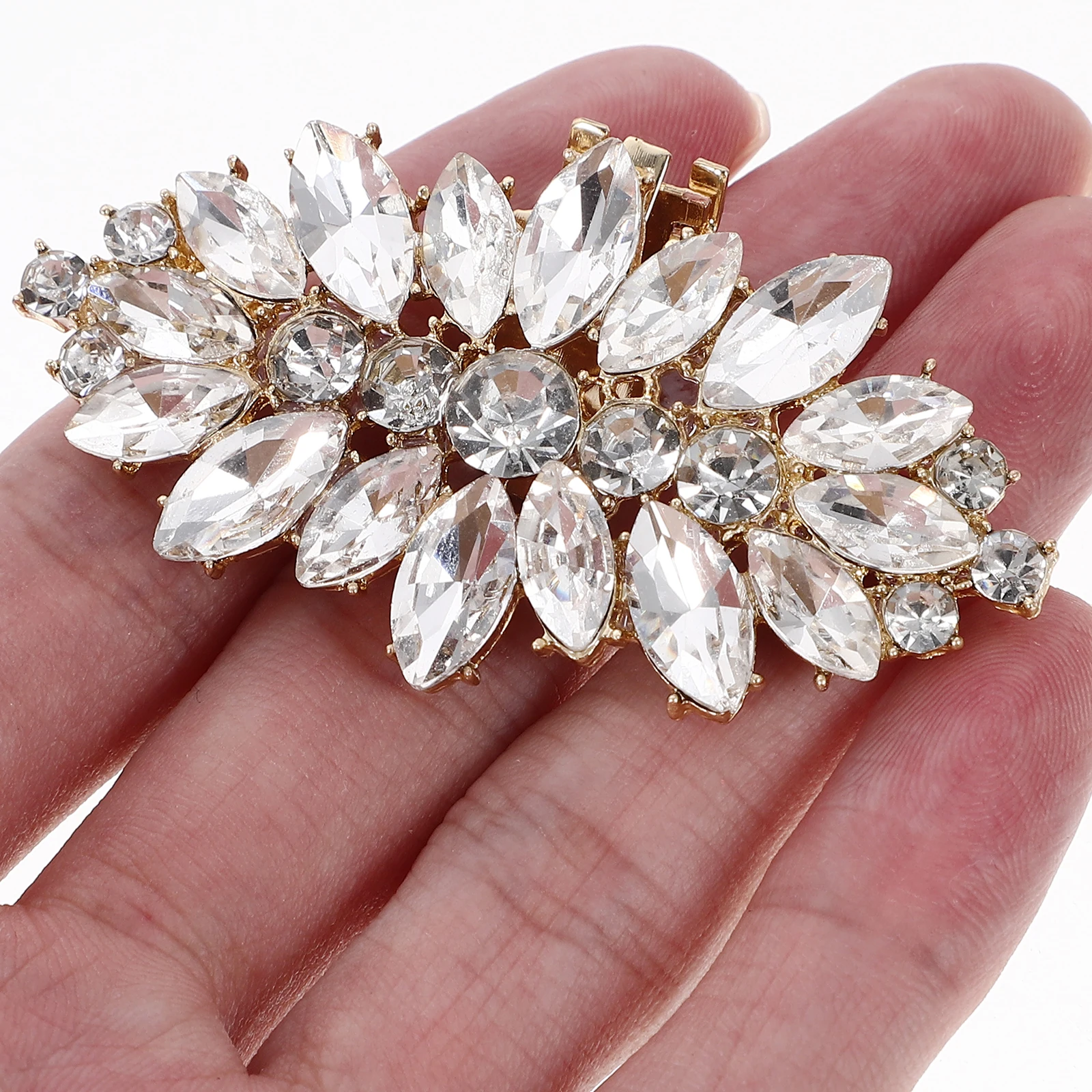 

2pcs Rhinestone Buckle Decoration Shoe Clips Crystal Decorative Bride Women Embellishments Shoes Bridal Blingheel