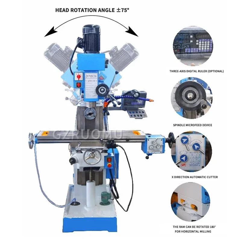 Drilling And Milling Machine Table Drilling CNC 2200W 220V for Metal Milling Function Wooden Jade Stone DIY Crafts Tool