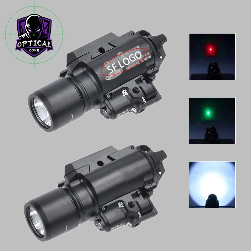 

Tactical X400 Red Dot Green Visible Laser Aim Pistol Flashlight Surefir Mark X400 Ultra LED Mount Glock 17 18 illumination Lamp