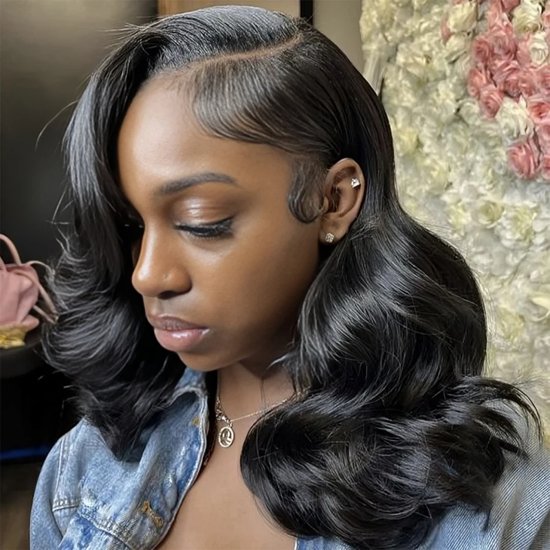 

4x4 Glueless Lace Frontal Bob Wig Human Hair Ready To Wear And Go Preplucked Brazilian Body Wave 200% Human Hair Wigs For Women