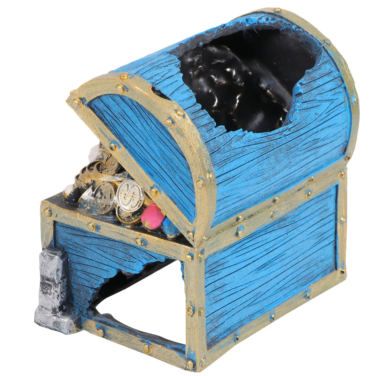 

Durable Natural Resin Jewelry Box Fish Tank Ornament Realistic Aquarium Landscaping Hiding Shelter Decoration Aquarium Ornament