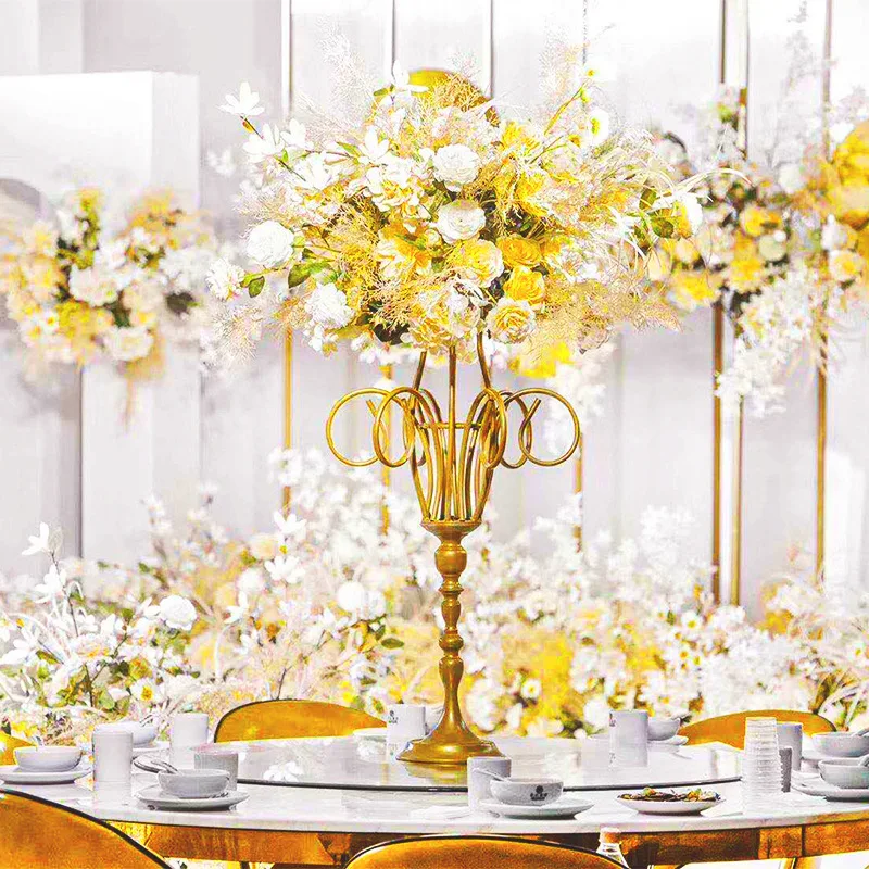 new Goldman wedding props wrought iron wedding arrangement table flower ware tabletop ornament romantic