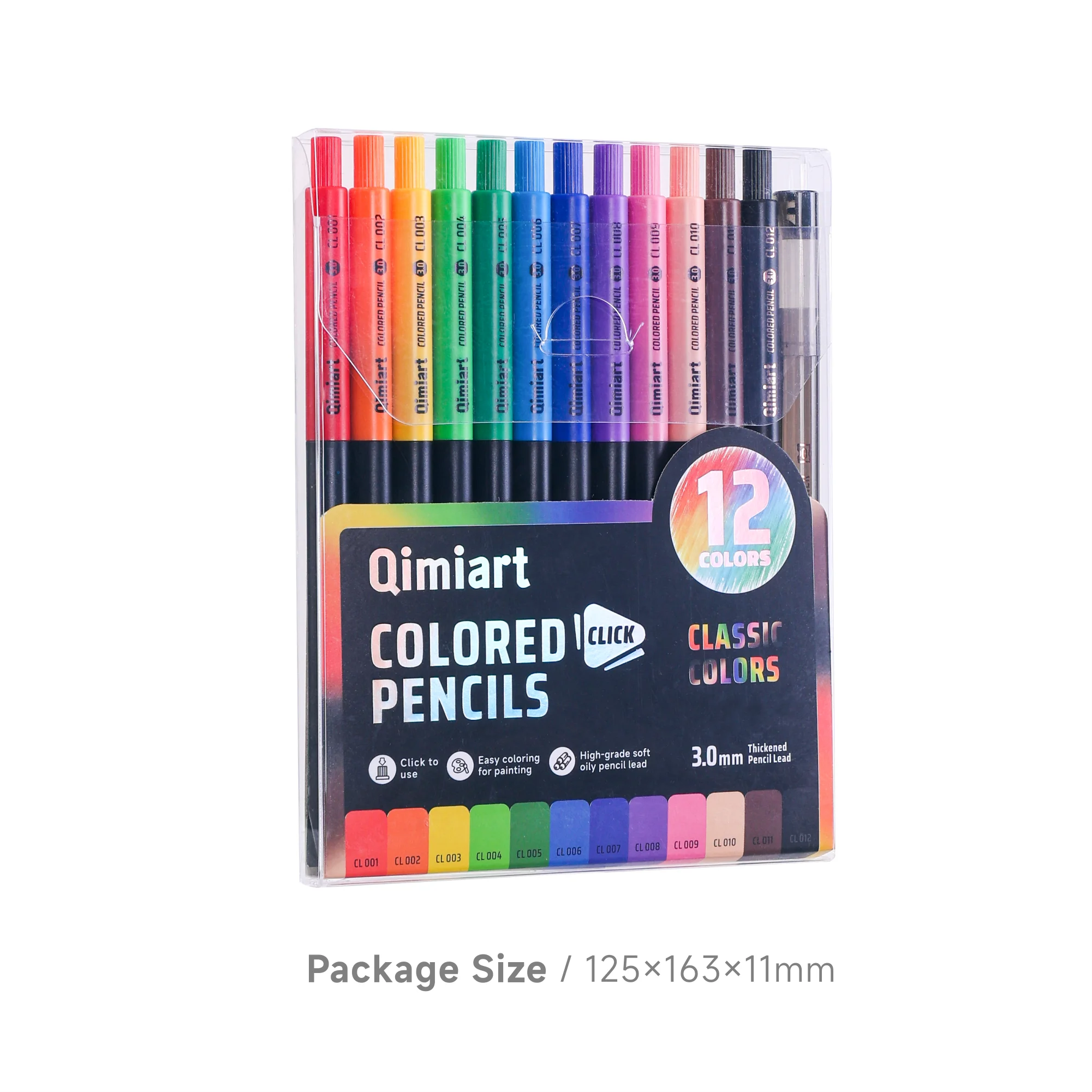 Languo 96/12 Farben Klick-Buntstifte Weiche Ölbasis 3,0mm Druckbleistifte für Kinder Büro Schule Kunstbedarf Schreibwaren – Detail 20