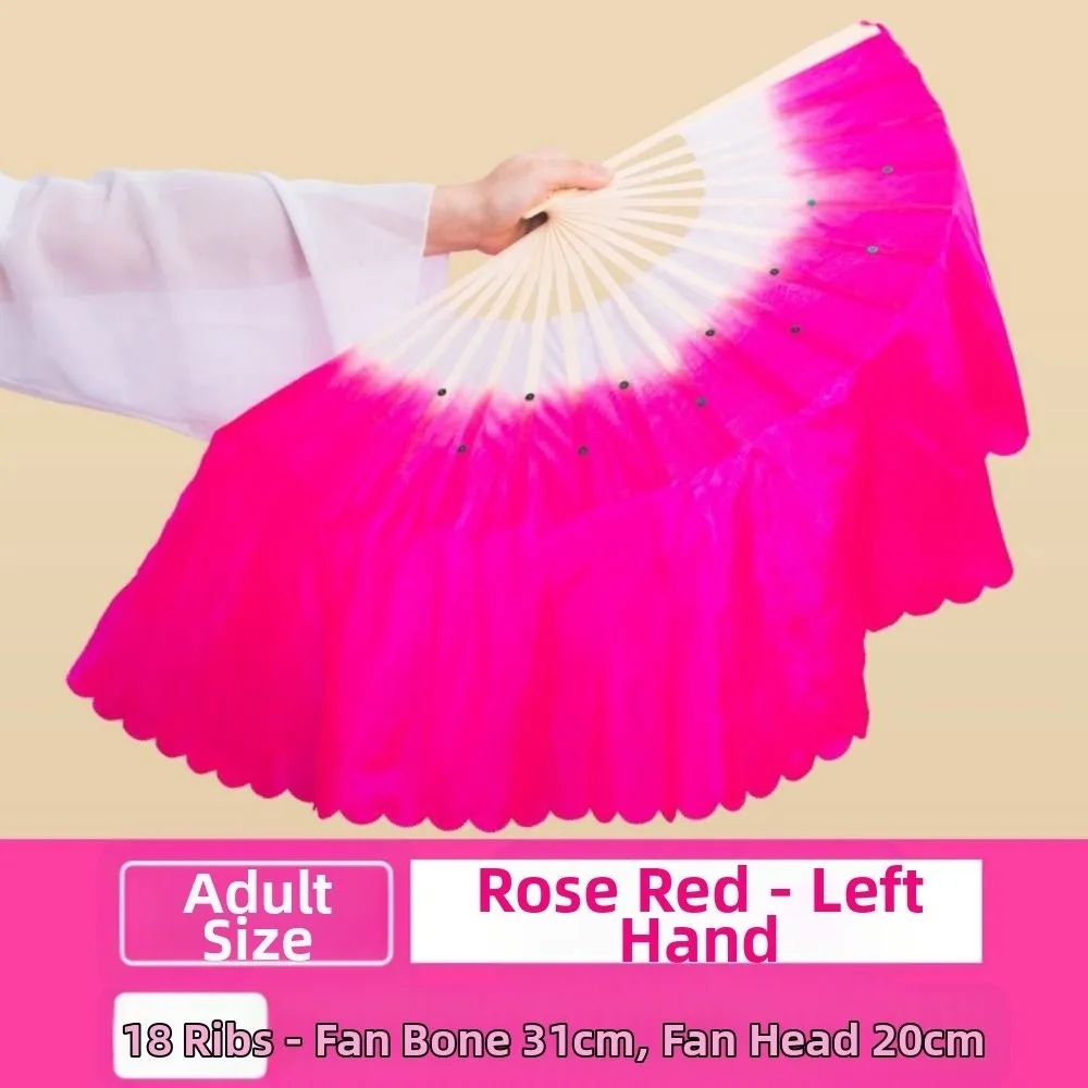 31 سنتيمتر الخيزران الصينية قصيرة الرقص الشرقي مروحة 20 سنتيمتر نصف دائرة الحرير الحجاب متعدد الألوان أزواج يانغكو الرقص الخيزران المشجعين راقصة الممارسة #4