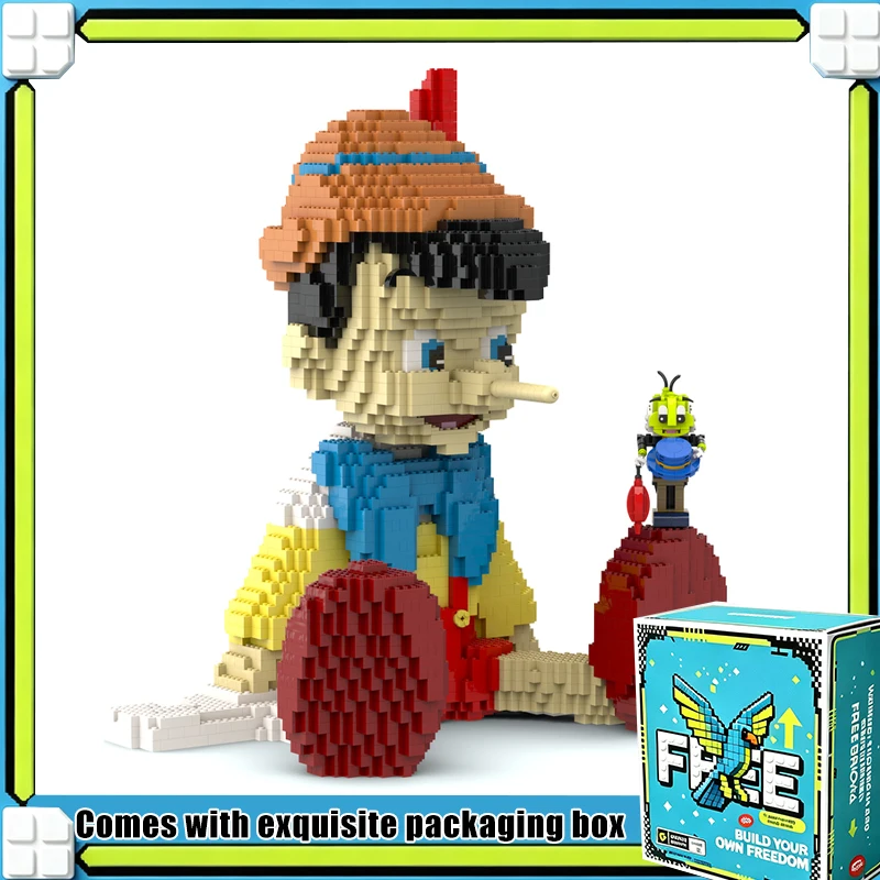 5053PCS Wooden Puppet Boy And Little Bug Figure MOC Build Block Large Scale Model Custom Puzzle DIY Assembly Toy Children Gift