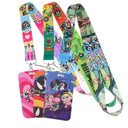 Cartoon Office ID Card Holder Cute Neck Strap Lanyards Phone USB Badge Holder Card Cover Key Chain Accessories Gifts for Kids