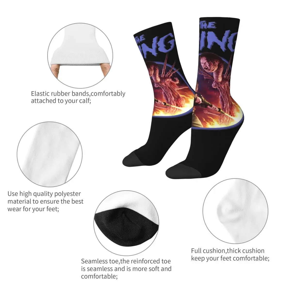 Movie The Thing Retro Merchandise Men Women Socks Sweat Absorbing film Graphic Middle Length Sock Comfortable Best Gift Idea