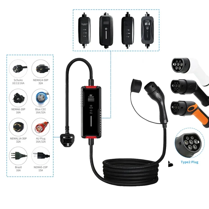 2026 Portable Ev Car Charger With Ce Car Charging Adapter Electric Car Charger Ev Charger Portable For Wuling