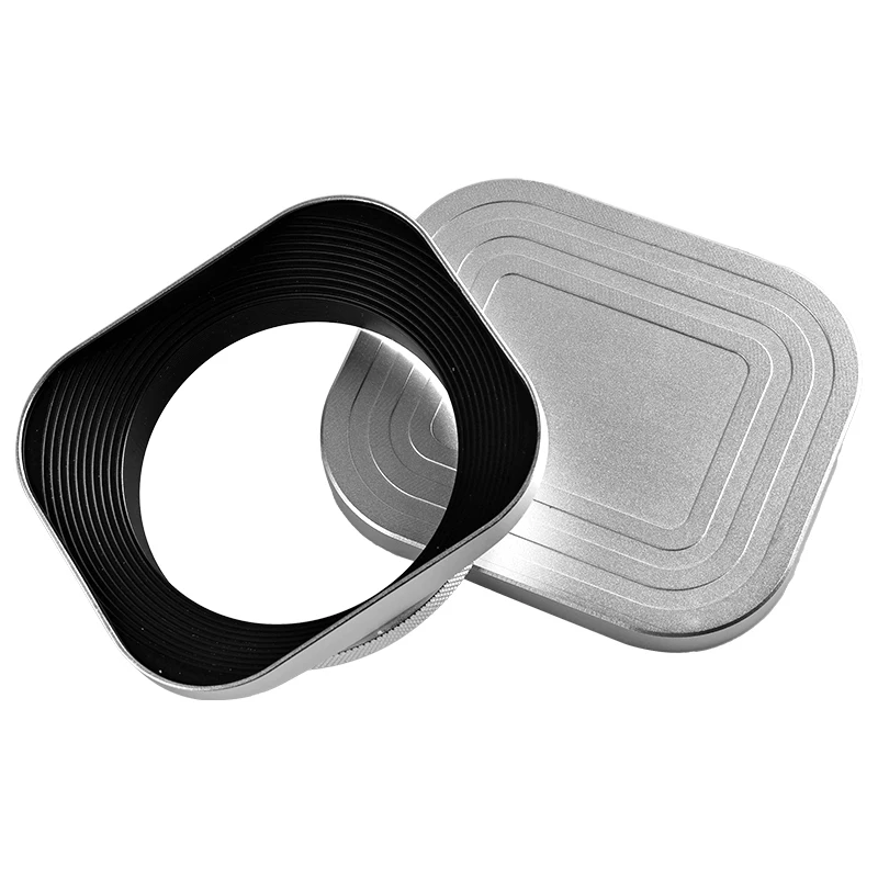 Metall Kamera Quadratische Gegenlichtblende Universal Retro für Fuji Sony Nikon Canon 39mm 43mm 46mm 49mm 52mm Metall Filter Adapter Ring