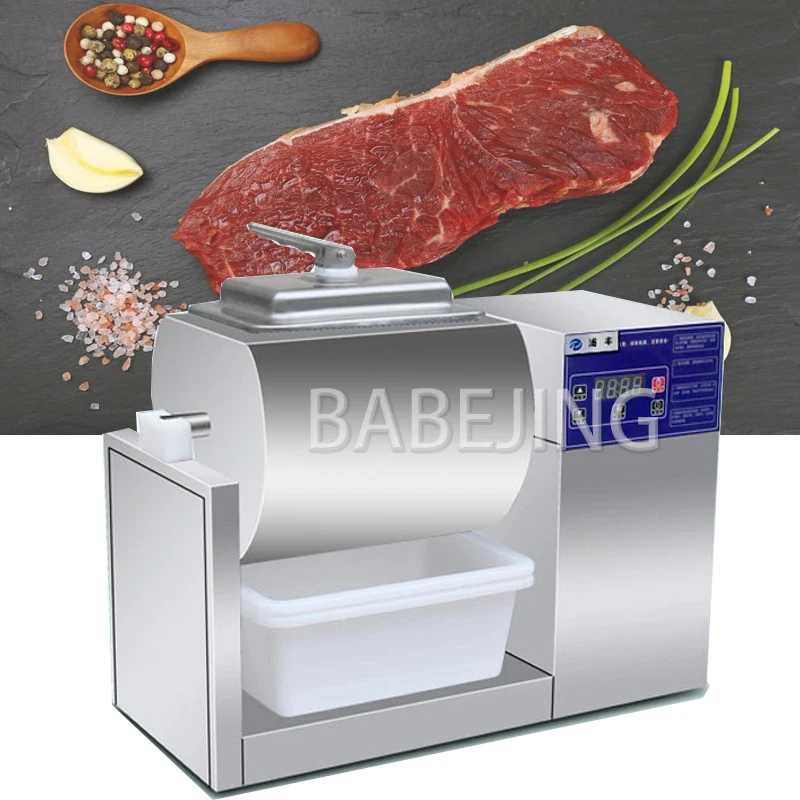 BABEJING Electric Meat Curing Machine, Commercial Vacuum Meat Curing Machine, Drum Mixer