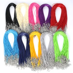 10Pcs/Lot 1.5/2mm Colorful Fauxs Leather Cord Adjustable Braided Rope For Necklace Bracelet DIY Jewelry Making Supplie Accessori