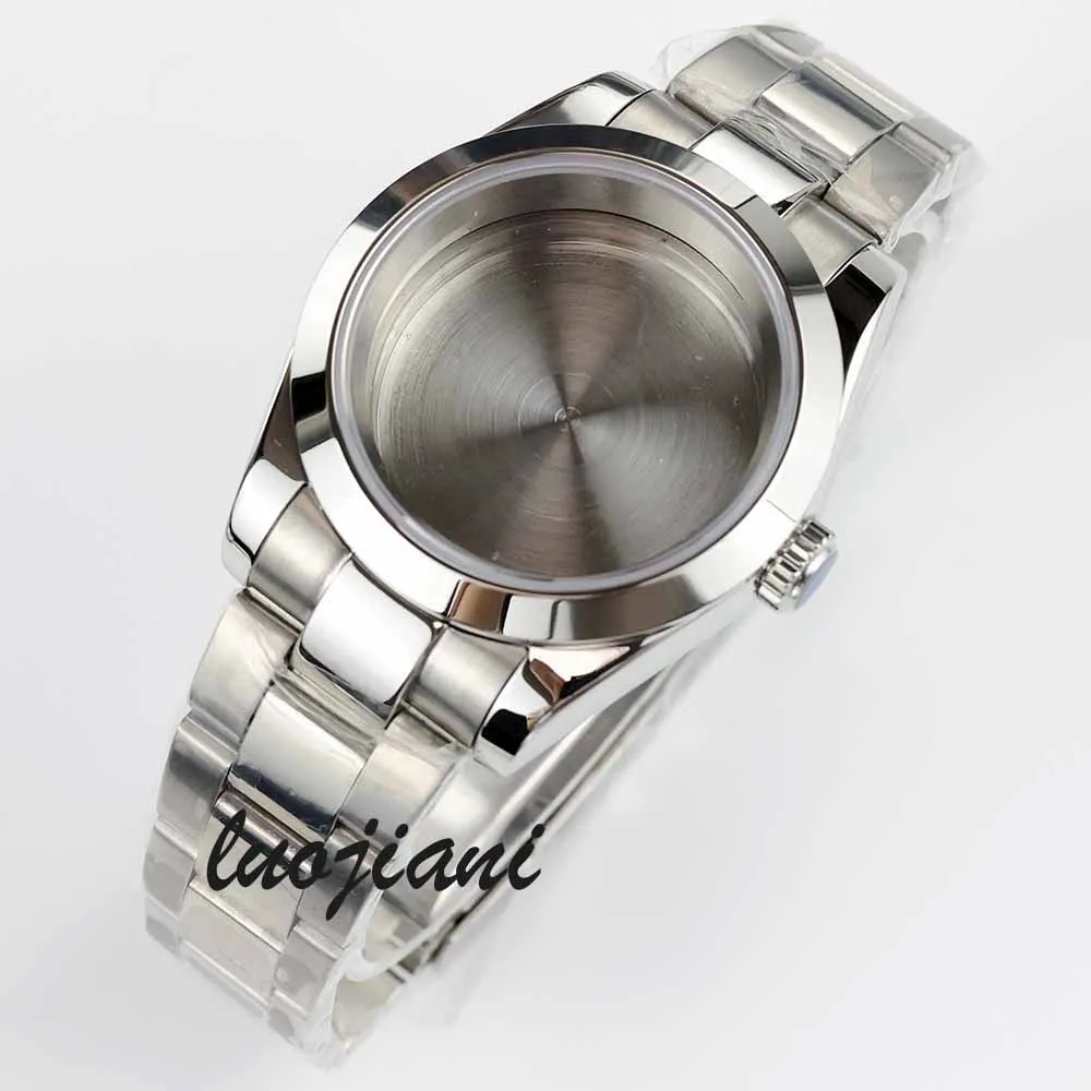 

36mm/39mm Sapphire Glass For Men Watch Case Fit NH35 NH36 Movement Waterproof polish oyster Soild Stainless Steel 28.5mm dial