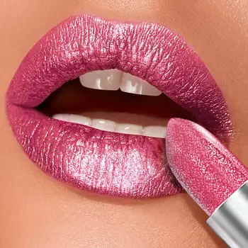 1 ks výrazná a intenzivní třpytivá lesklá metalická rtěnka perleťový odstín na rty, dlouhotrvající matný make-up na rty pro seniory, dárky pro ženy 10 nejlepší prodej Matná rtěnka Medora - №10