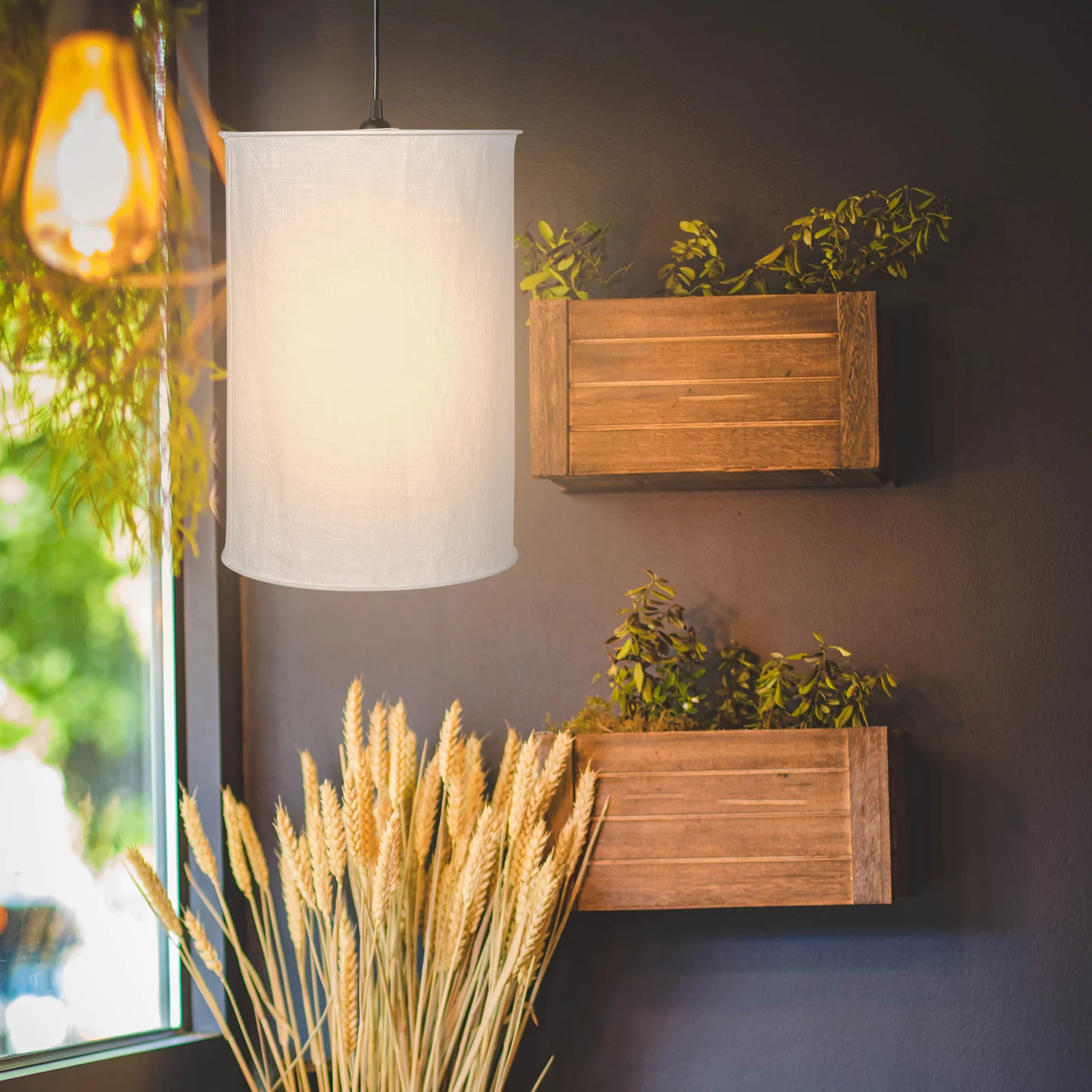 

Cloth Hanging Lamp Shade Simple Pendant Lamp Shade Durable Soft Lighting Warm Atmosphere Home Decor Clip on Ceiling Shades