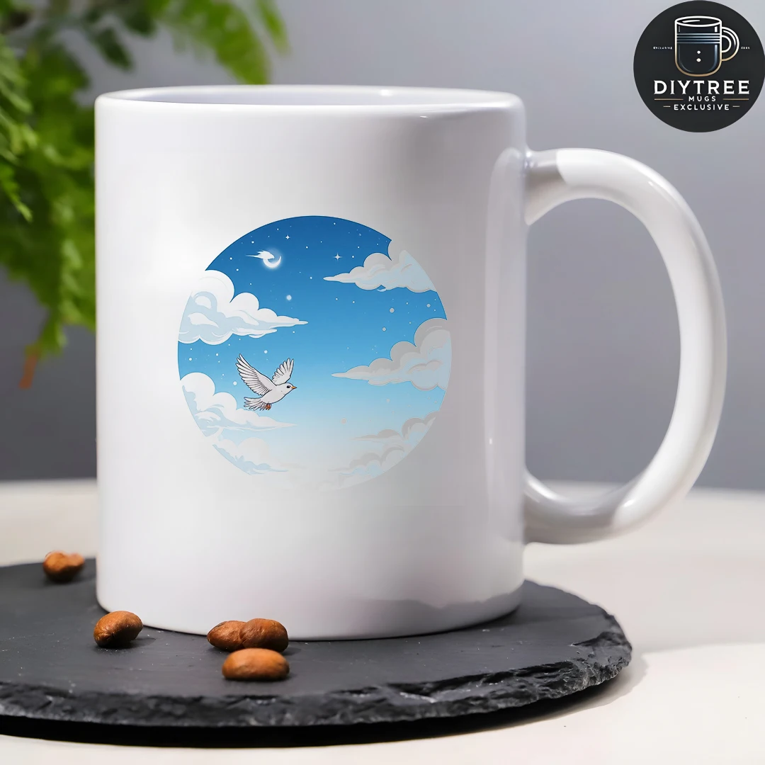 كوب على شكل طائر مرصع بالنجوم سعة 11 أونصة للأطفال، كوب للمشروبات الباردة والساخنة، هدية عيد الميلاد للمنزل والمكتب