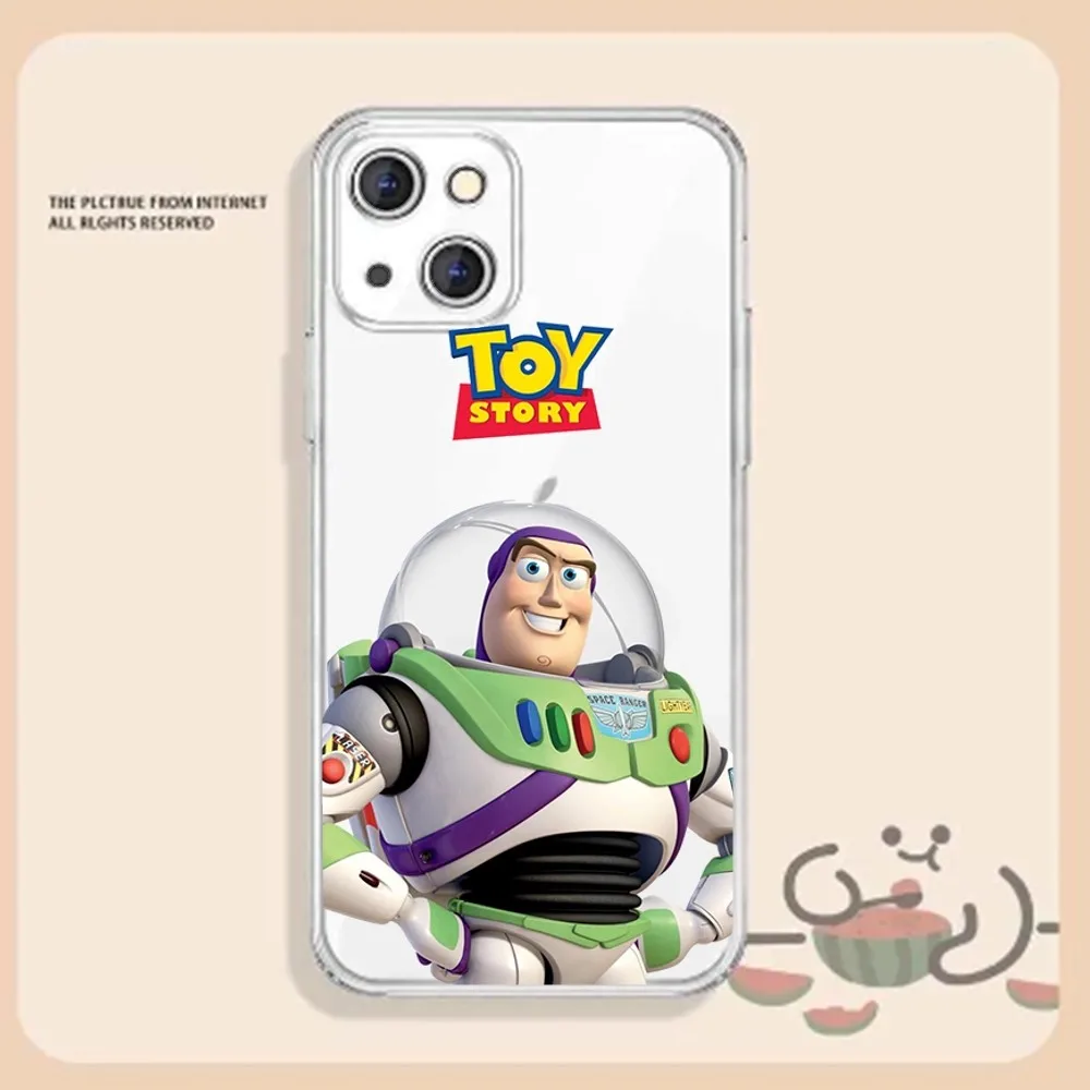 B-Buzz Lightyear Phone Case For Iphone 15 11 13 14 Pro Max 7 8 Plus X Xr Xs Max Se2020 12mini Transparent Cover