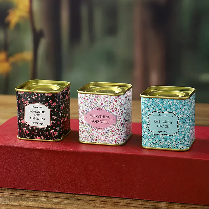 Tea Caddy Box Containers Candle Cans Coffee Candy Snacks Small Tin Mini Portable Storage Boxes Sealed Jars Packaging Teaware