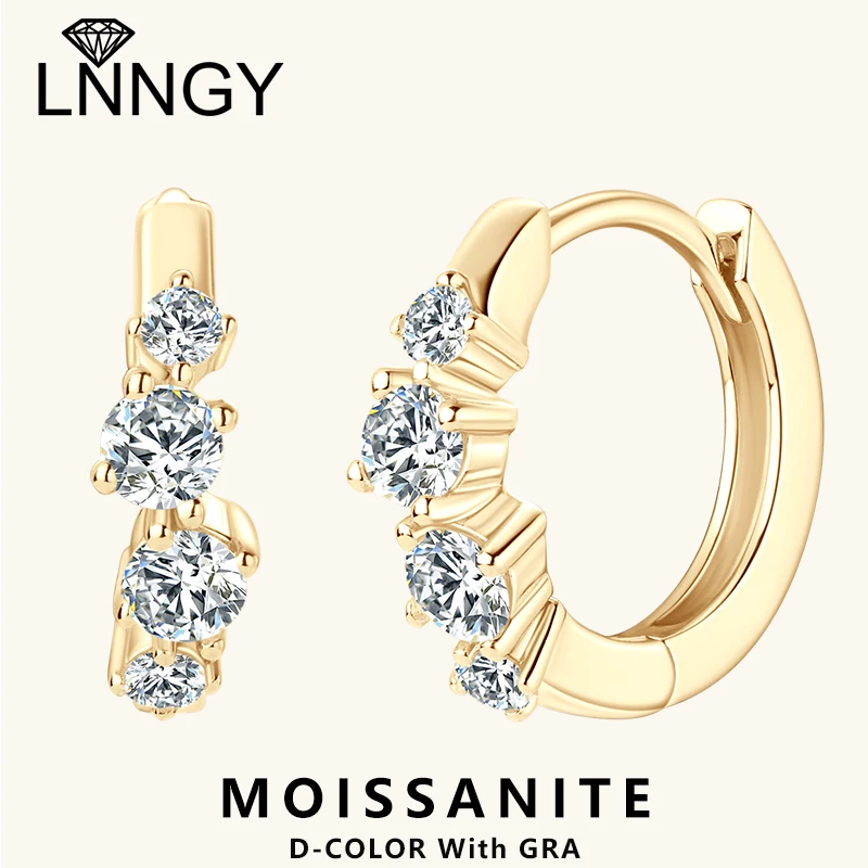 lngy moissanite huggie hoop brincos para mulheres 925 prata esterlina brinco de cartilagem minimalista espumante presente da joia do casamento 01