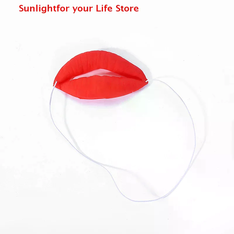 1pc Props Jokes Sausage Red Lips Thick Big Mouth Halloween Funny Horror Latex Mask Trick Play Wedding Party Props