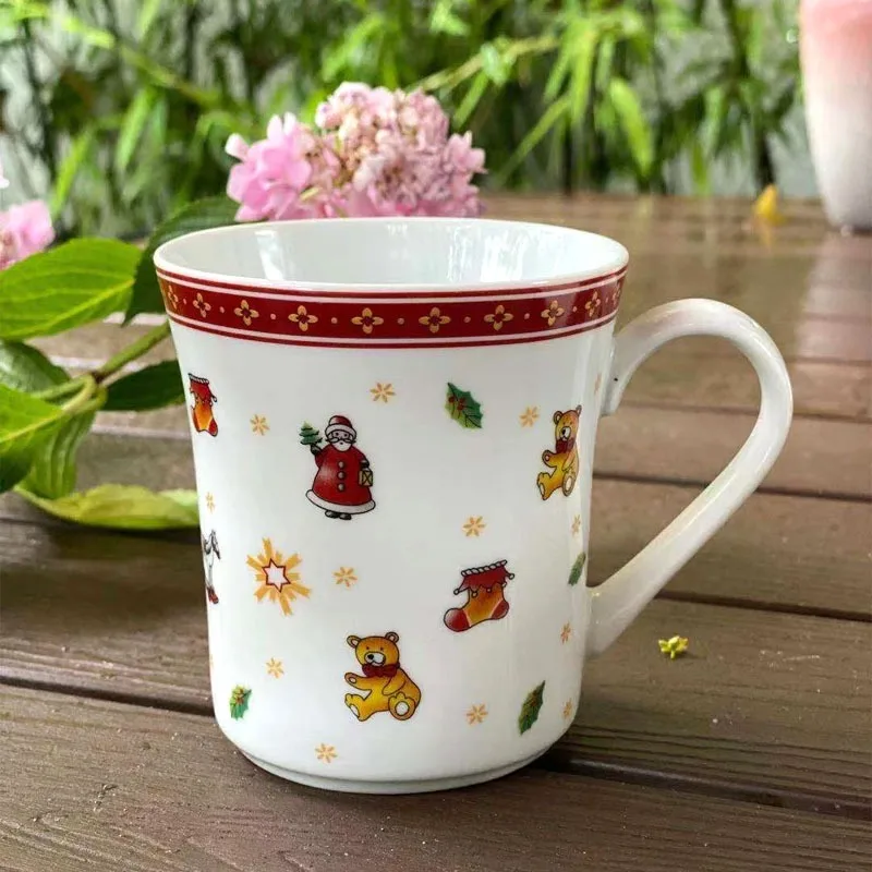 Christmas High Temperature Ceramic Plate Set Christmas Tree Western Food Plate Lovely Coffee Cup Bowl Rich Variety Christmas Set