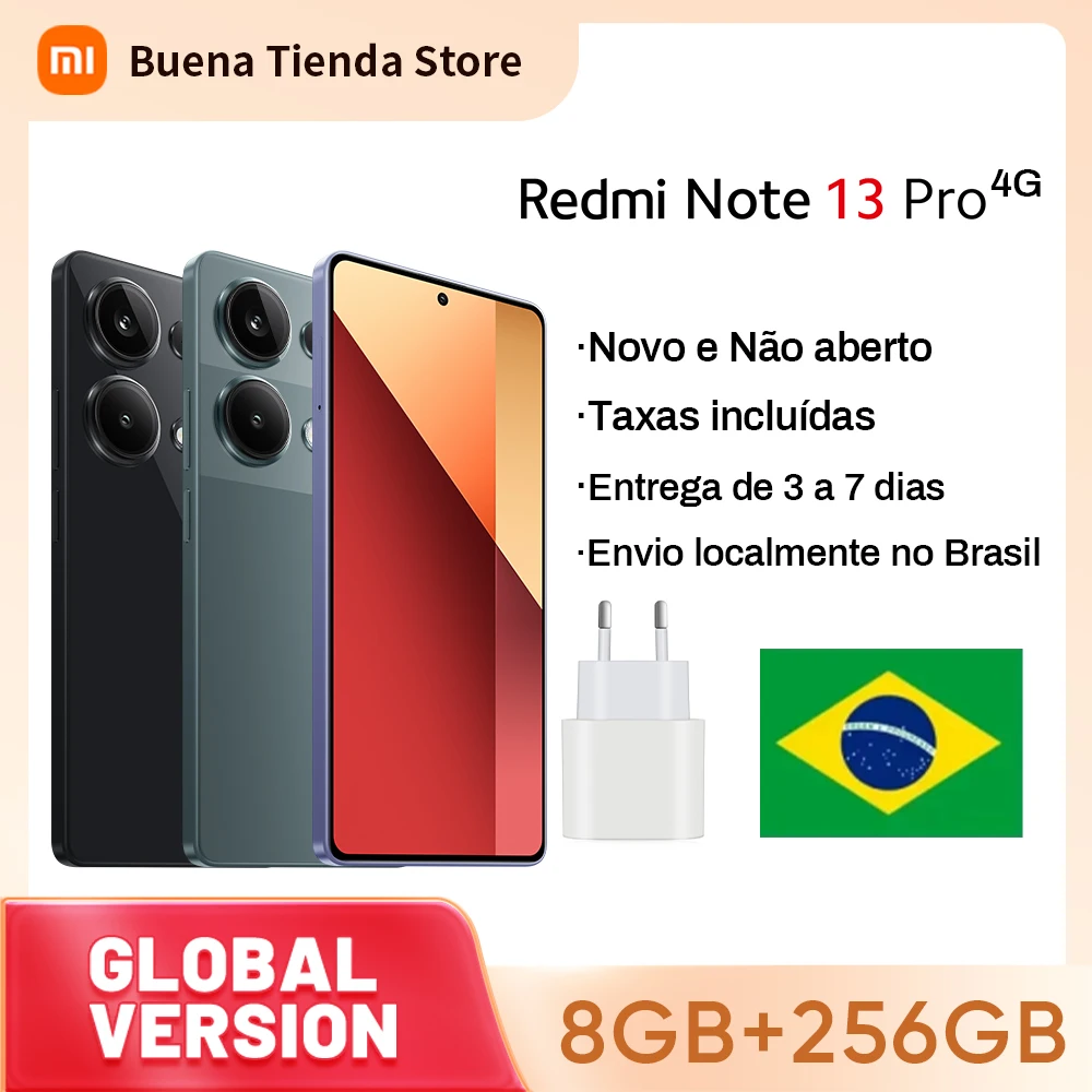 كاميرا Xiaomi Redmi Note 13 Pro 4G AMOLED NFC MediaTek Helio G99-Ultra 200MP 6,67 Pantalla OIS كاميرا 67 وات شحن توربو للهاتف الذكي