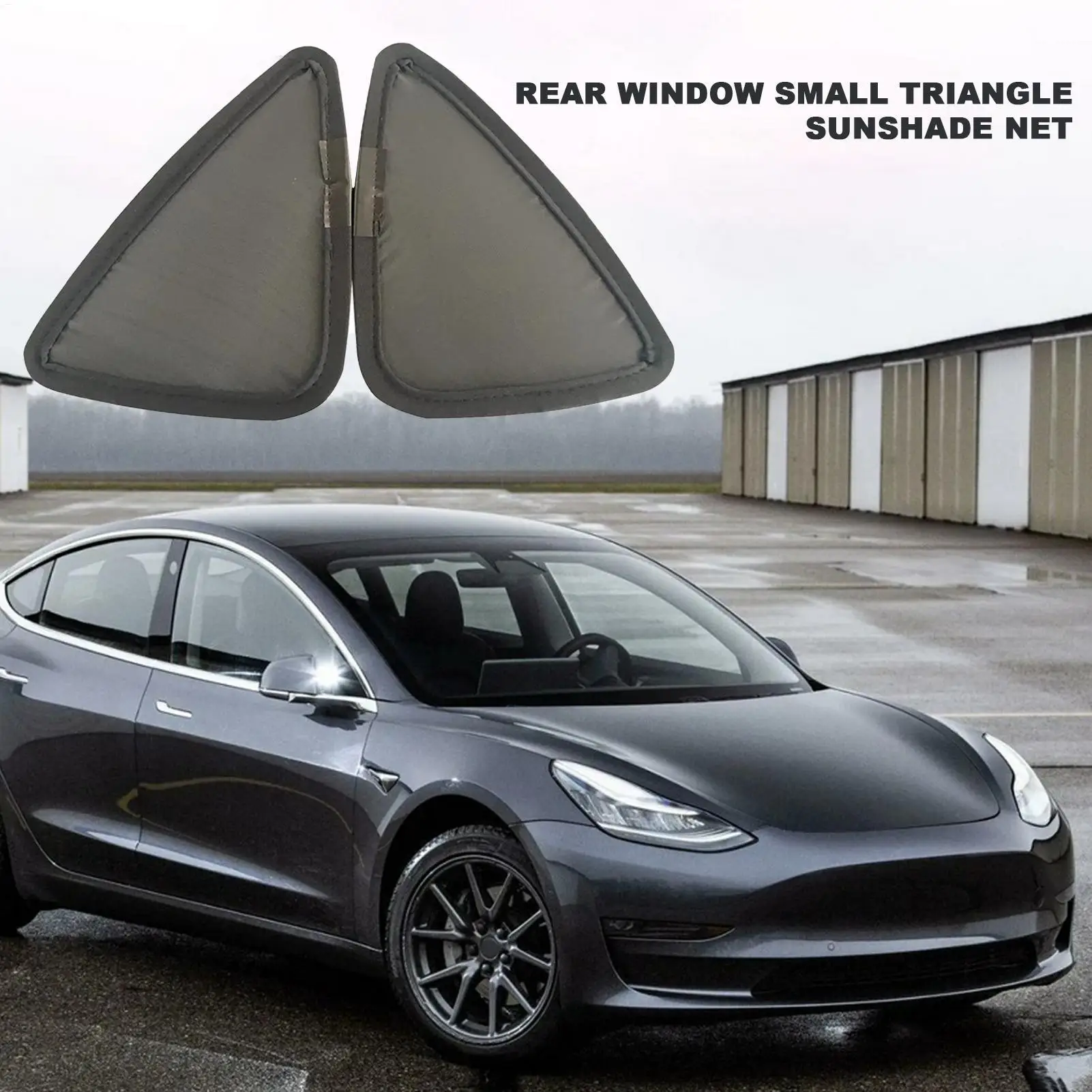 

2PCS Car Rear Window Sunshade Net Small Triangle Shading Mats Light Blocking Pads Protector For Tesla Model 3 Y Auto Accessories