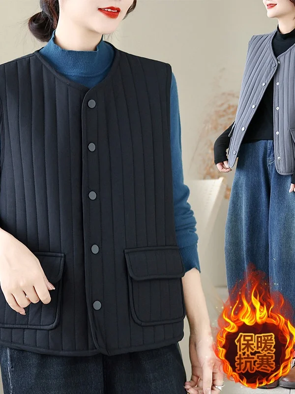 Colete feminino plus size inverno quente faion artístico high-end svel almofada de ombro jaet solto ajuste aberto cardigan sle