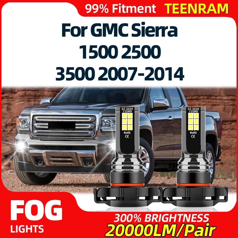 

H16 5202 Super Bright Fog Lights Bulbs 20000LM Auto Fog Lamps 12V For GMC Sierra 1500 2500 3500 2007-2010 2011 2012 2013 2014
